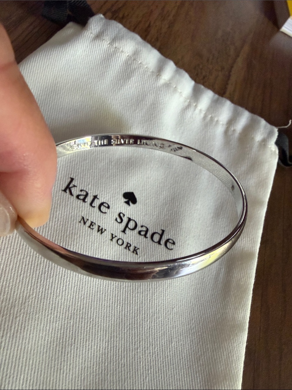 kate spade silver polished bangle bracelet